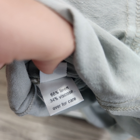 Vintage Suzen USA Linen Blend Midi Dress Mother of Pearl Buttons Small - Picture 13 of 14